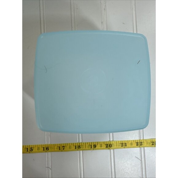 Vintage Tupperware Blue Square Round Freezer Containers 311 with Lids Set of 5 - Picture 5 of 15